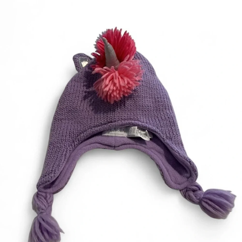 The Children's Place‎ Unicorn Trapper Hat Kids S/M Purple Rainbow